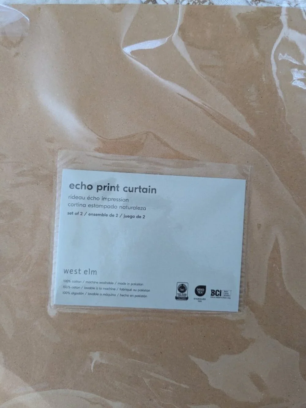 West Elm - Echo Print Curtain, Set of 2, Gold Dust, 48